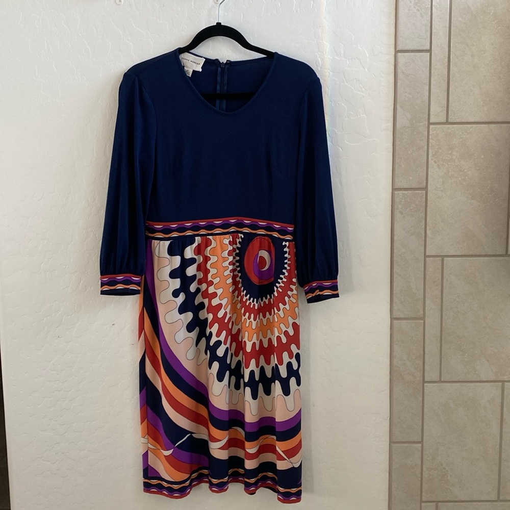 Donna Morgan blue long sleeve dress